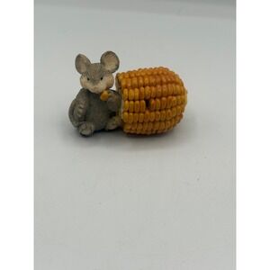 Vintage 1995 Gift Innovations Mouse with Corn Resin Figurine Harvest Collectible